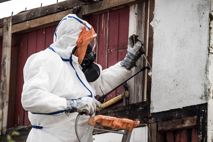 team responsible for removing asbestos on a construction site